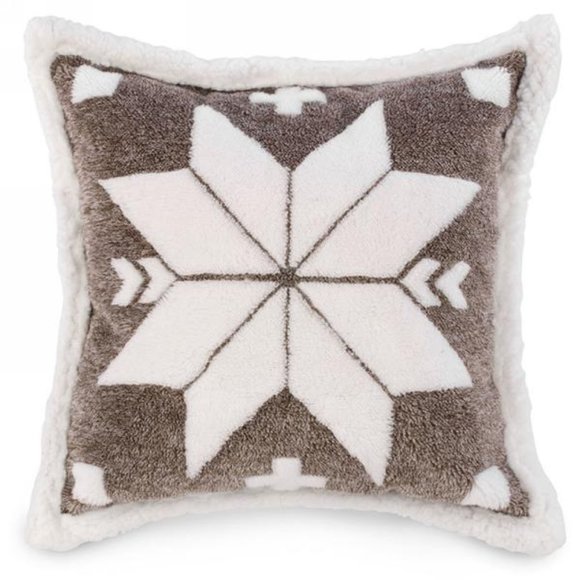 Large 20 by 20 inch Snowflake Decorative Pillow - Picture 5 of 5